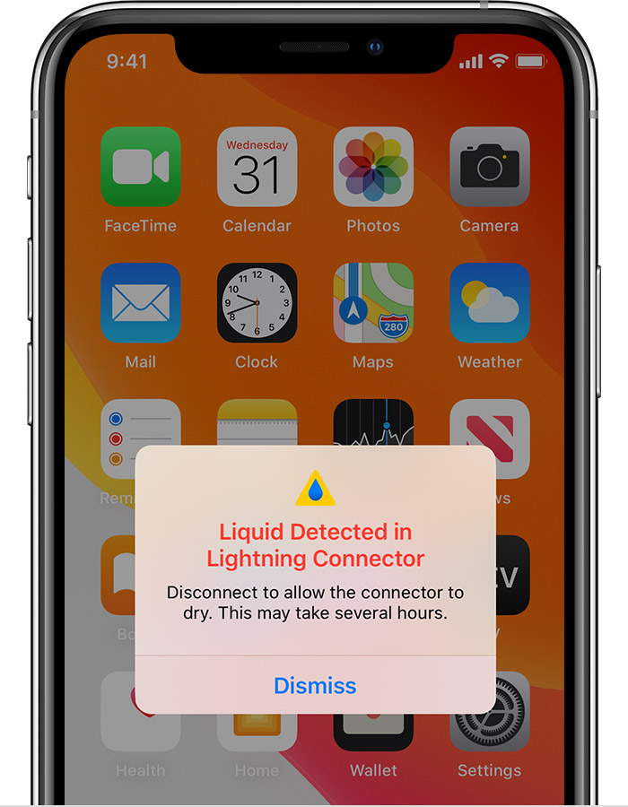 呼兰苹果手机维修分享iPhone 12 在充电时出现 “闪电接口检测到液体”的提示怎么办 